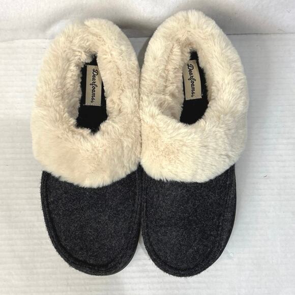 Dearfoams Women's Slippers Size 9-10 Wool Blend Memory Foam Indoor Outdoor - Picture 3 of 6